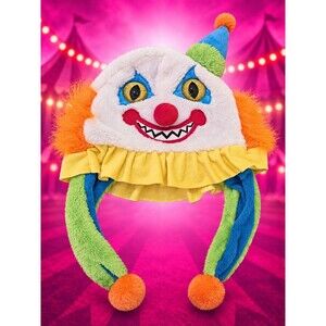 Wild Wear Evil Killer Clown Jester Hat Adult Halloween Carnival Costume C89